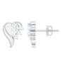 Heart Shape Lab Grown Diamond Minimal Stud Earrings with Screw Back