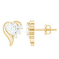 Heart Shape Lab Grown Diamond Minimal Stud Earrings with Screw Back