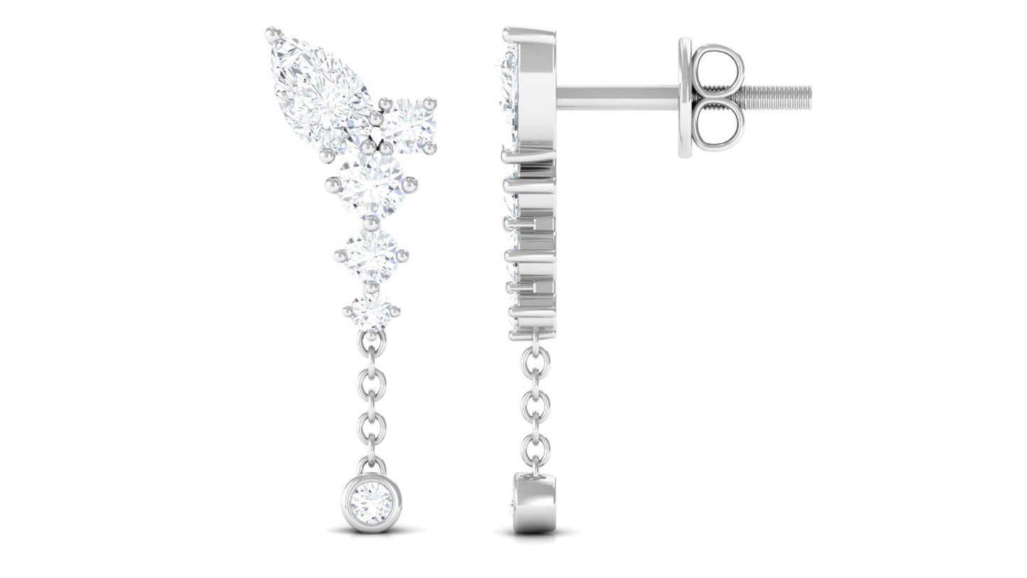 Certified Moissanite Chain Dangle Earrings