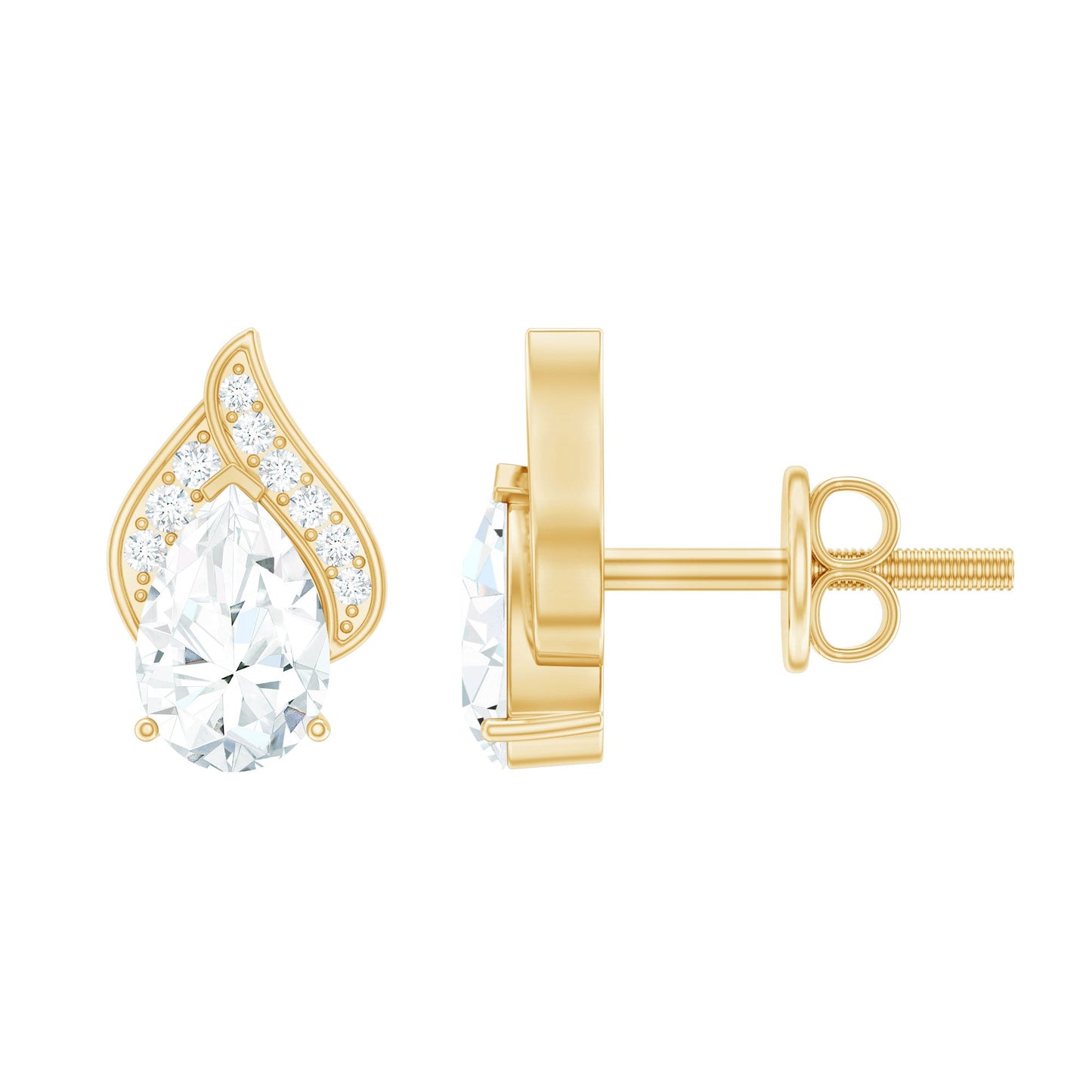 Pear Shape Lab Grown Diamond Classic Stud Earrings