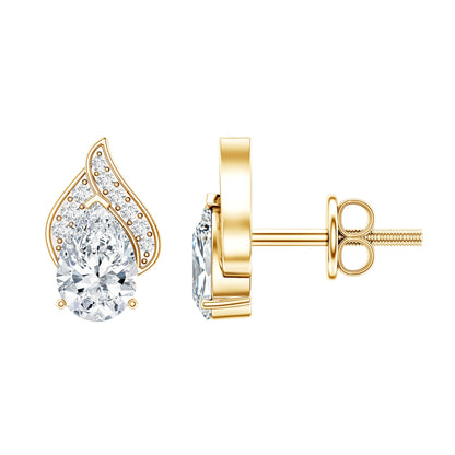 Pear Shape Lab Grown Diamond Classic Stud Earrings