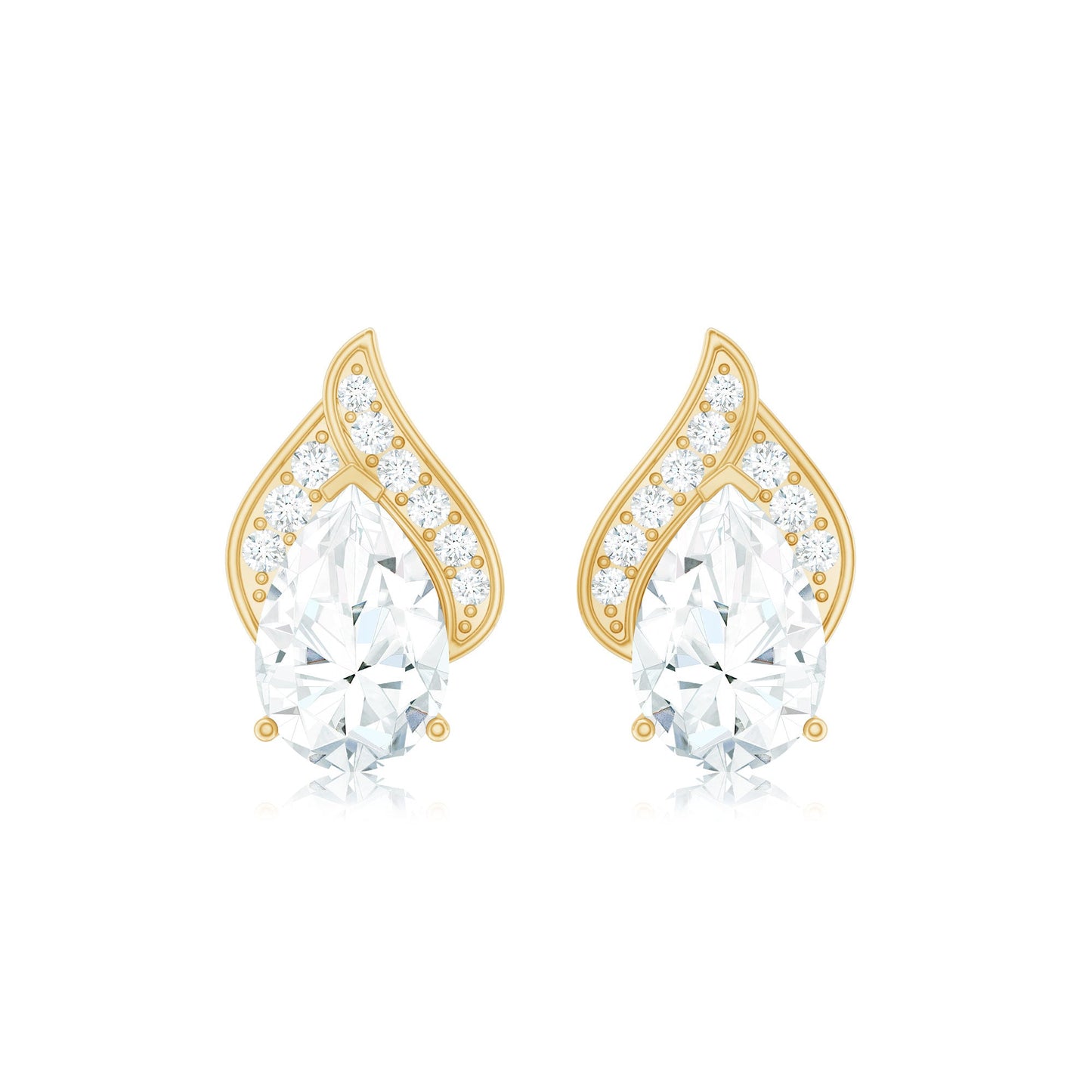 Pear Shape Lab Grown Diamond Classic Stud Earrings