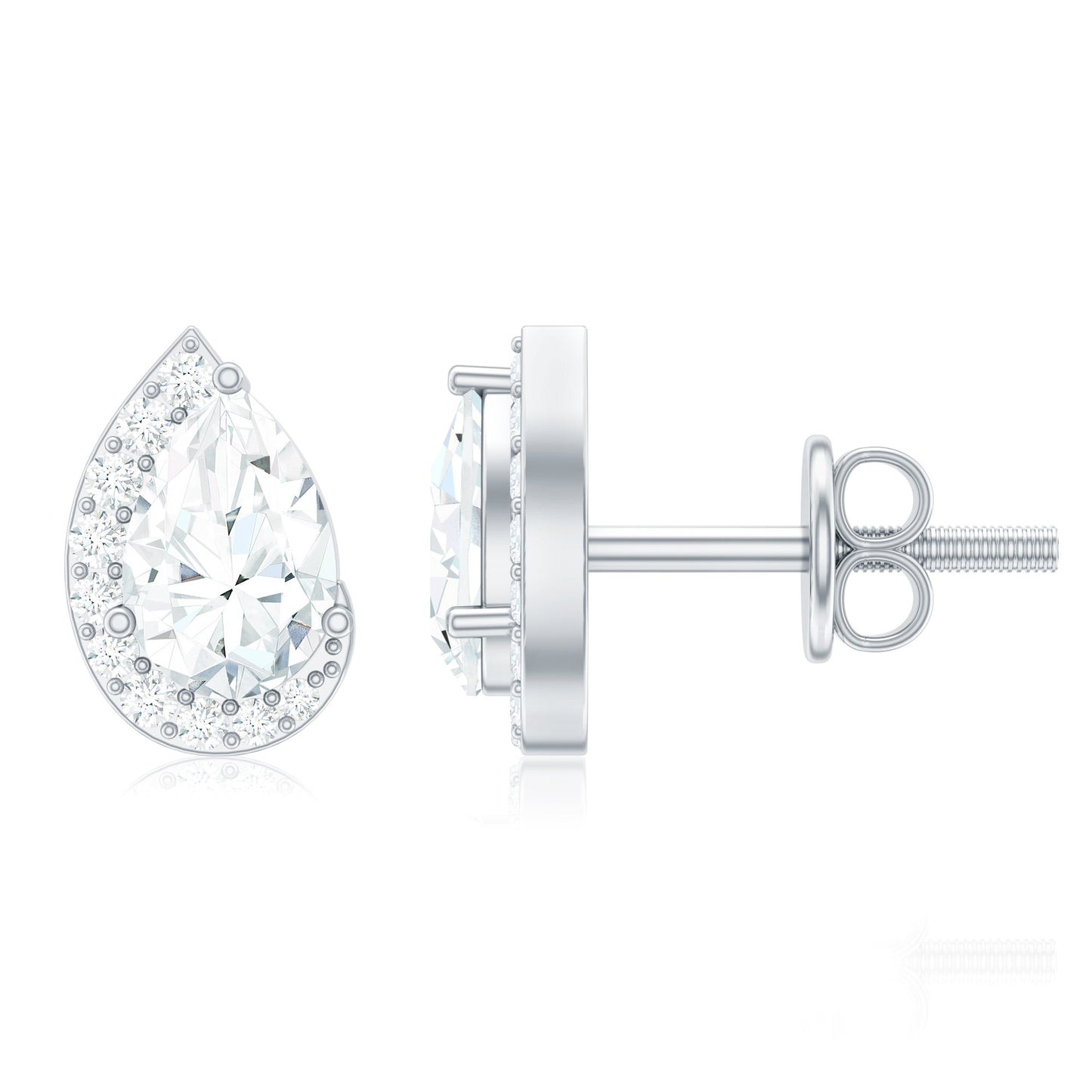 Minimal Lab Grown Diamond Teardrop Stud Earrings