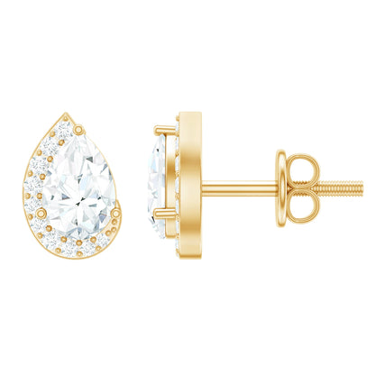 Minimal Lab Grown Diamond Teardrop Stud Earrings