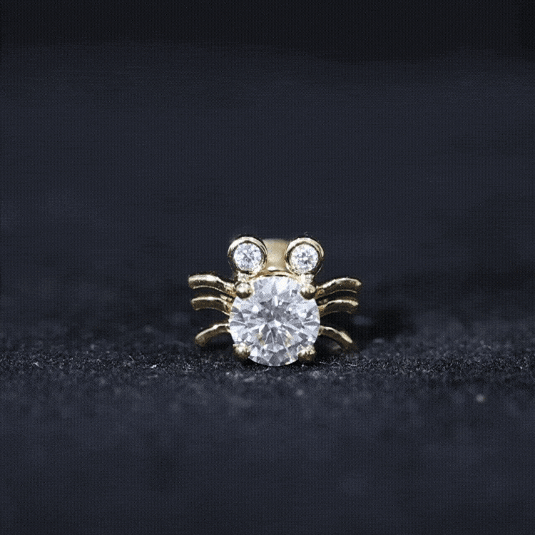 Lab Grown Diamond Spider Stud Earrings with Screw Back