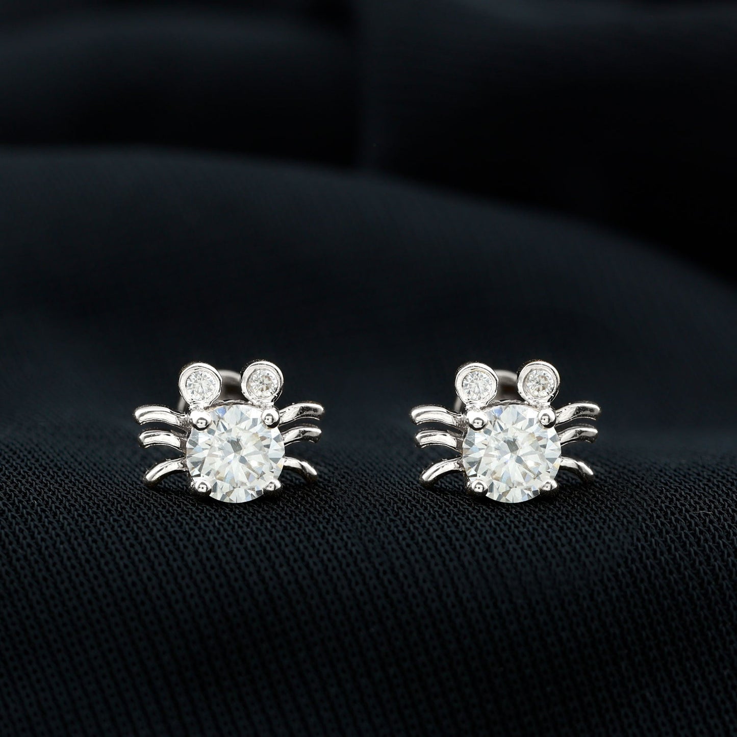 Lab Grown Diamond Spider Stud Earrings with Screw Back