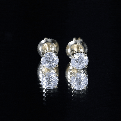 Lab Grown Diamond Solitaire Stud Earrings with Screw Back