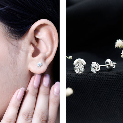 Solitaire Lab Grown Diamond Martini Stud Earrings