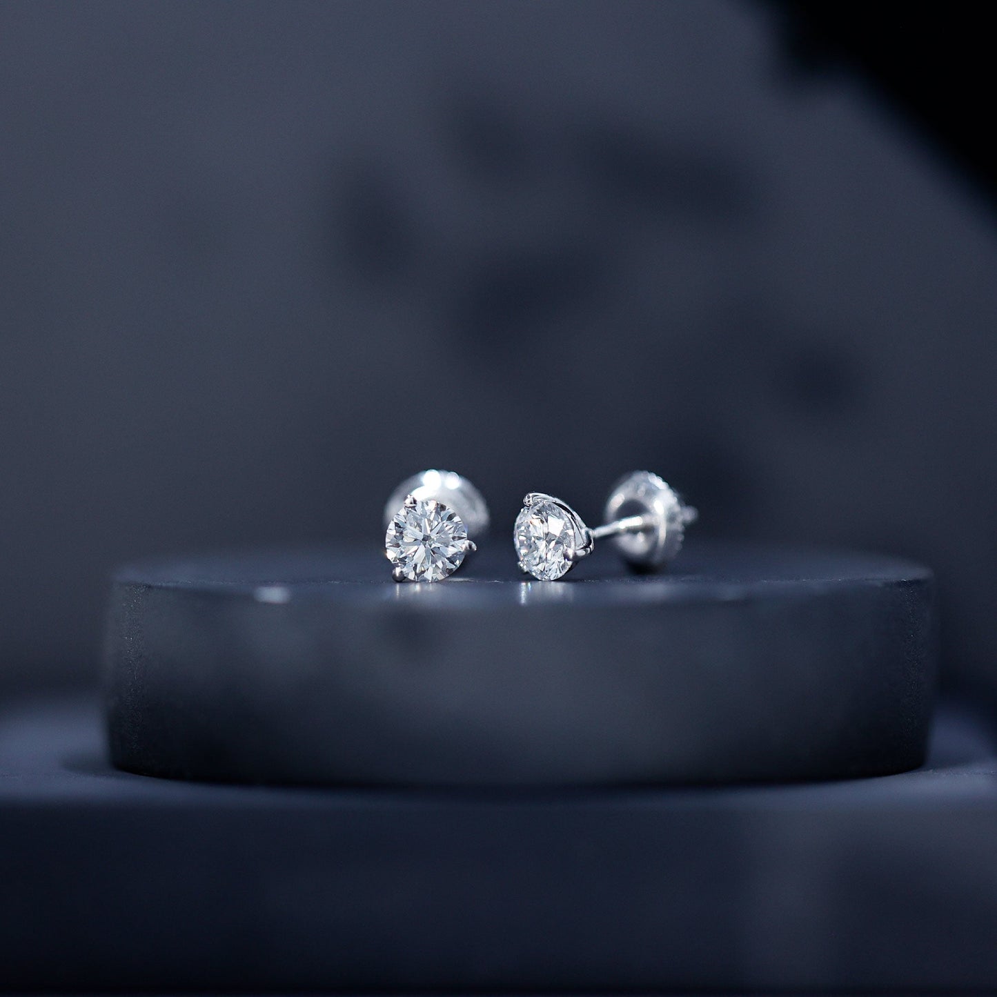 Solitaire Lab Grown Diamond Martini Stud Earrings