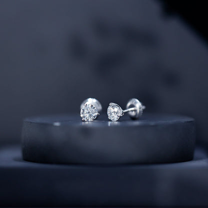 Solitaire Lab Grown Diamond Martini Stud Earrings
