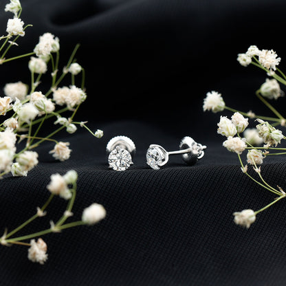 Solitaire Lab Grown Diamond Martini Stud Earrings