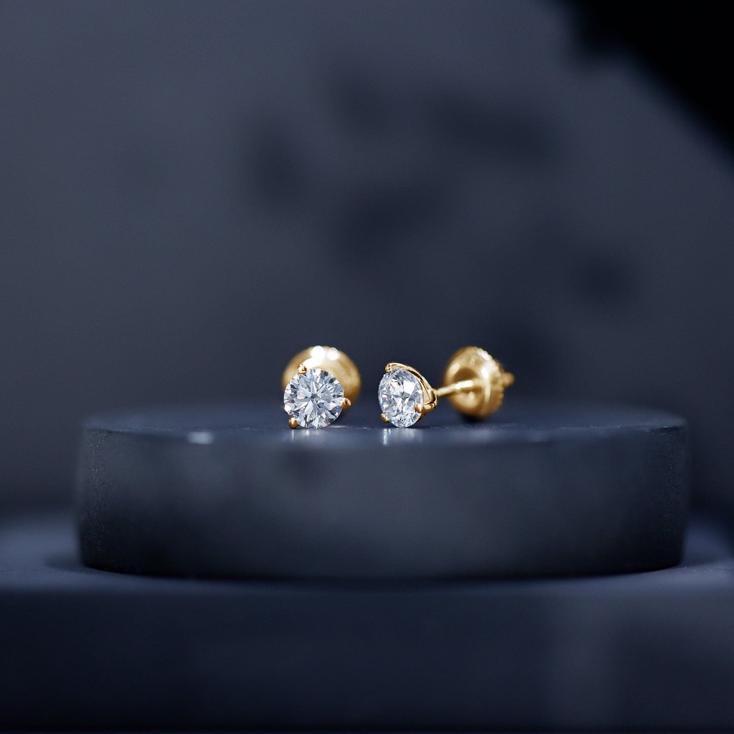 Solitaire Lab Grown Diamond Martini Stud Earrings