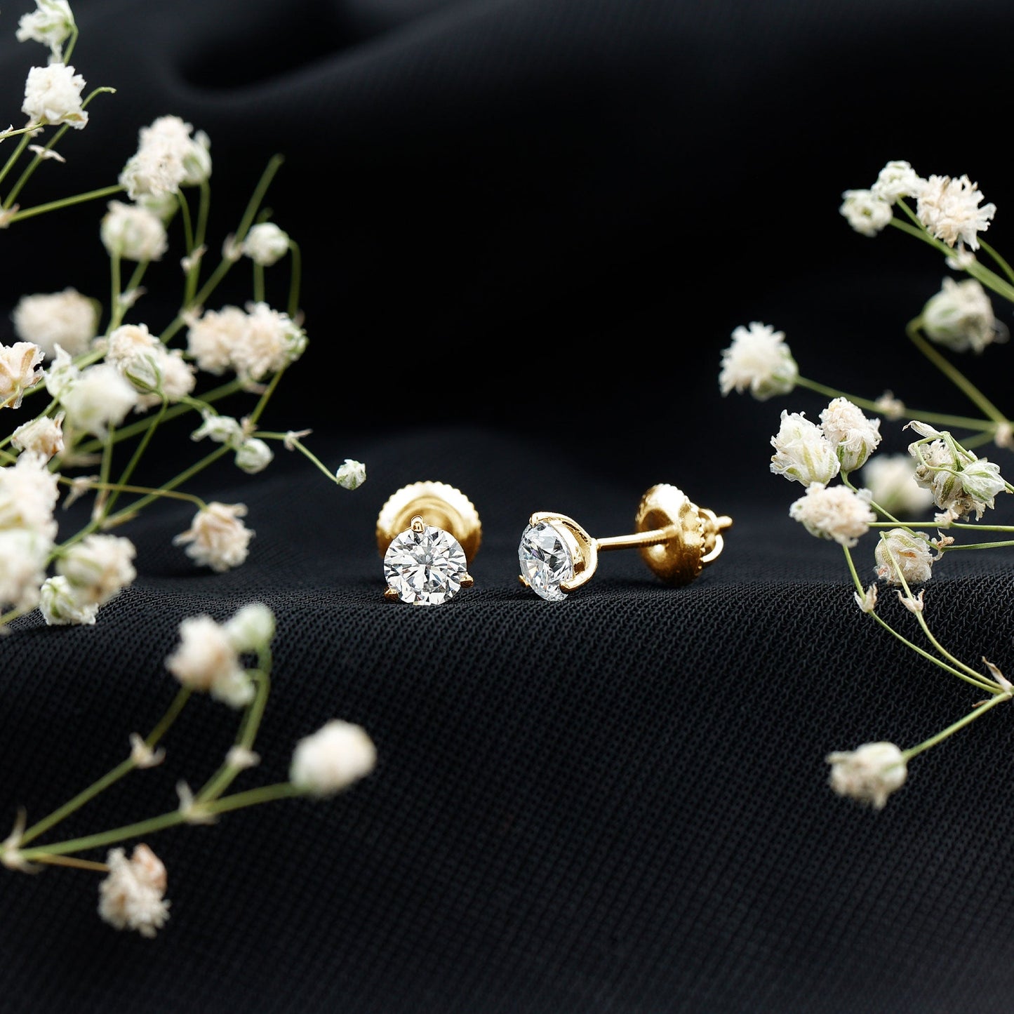 Solitaire Lab Grown Diamond Martini Stud Earrings