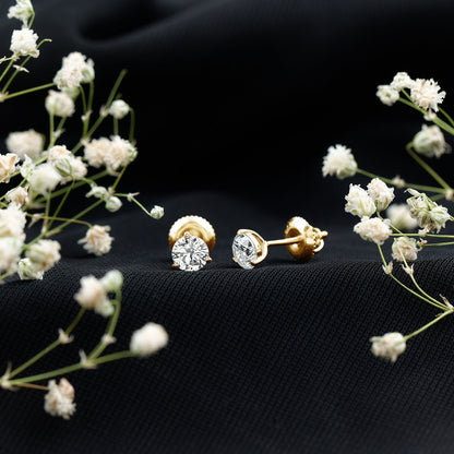 Solitaire Lab Grown Diamond Martini Stud Earrings