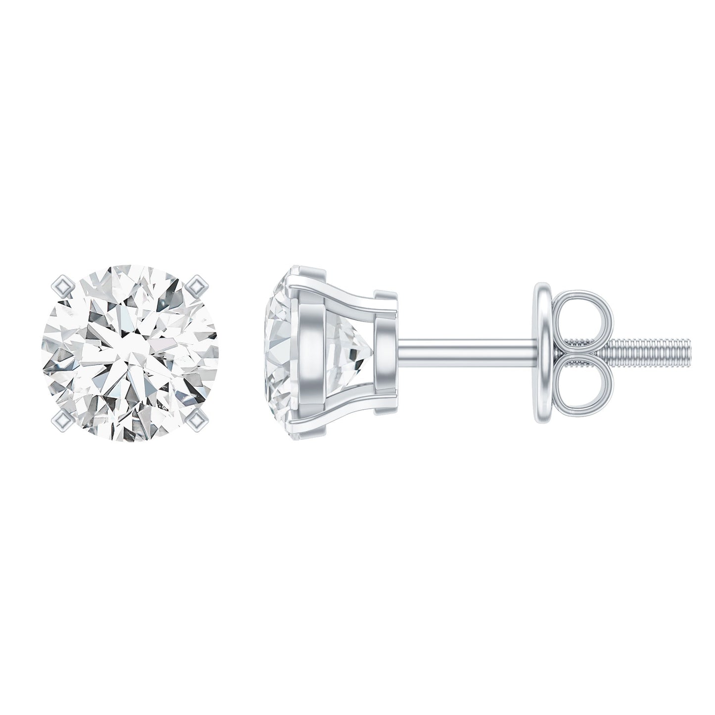 0.9 Carat Brilliant Cut Lab Grown Diamond Stud Earrings