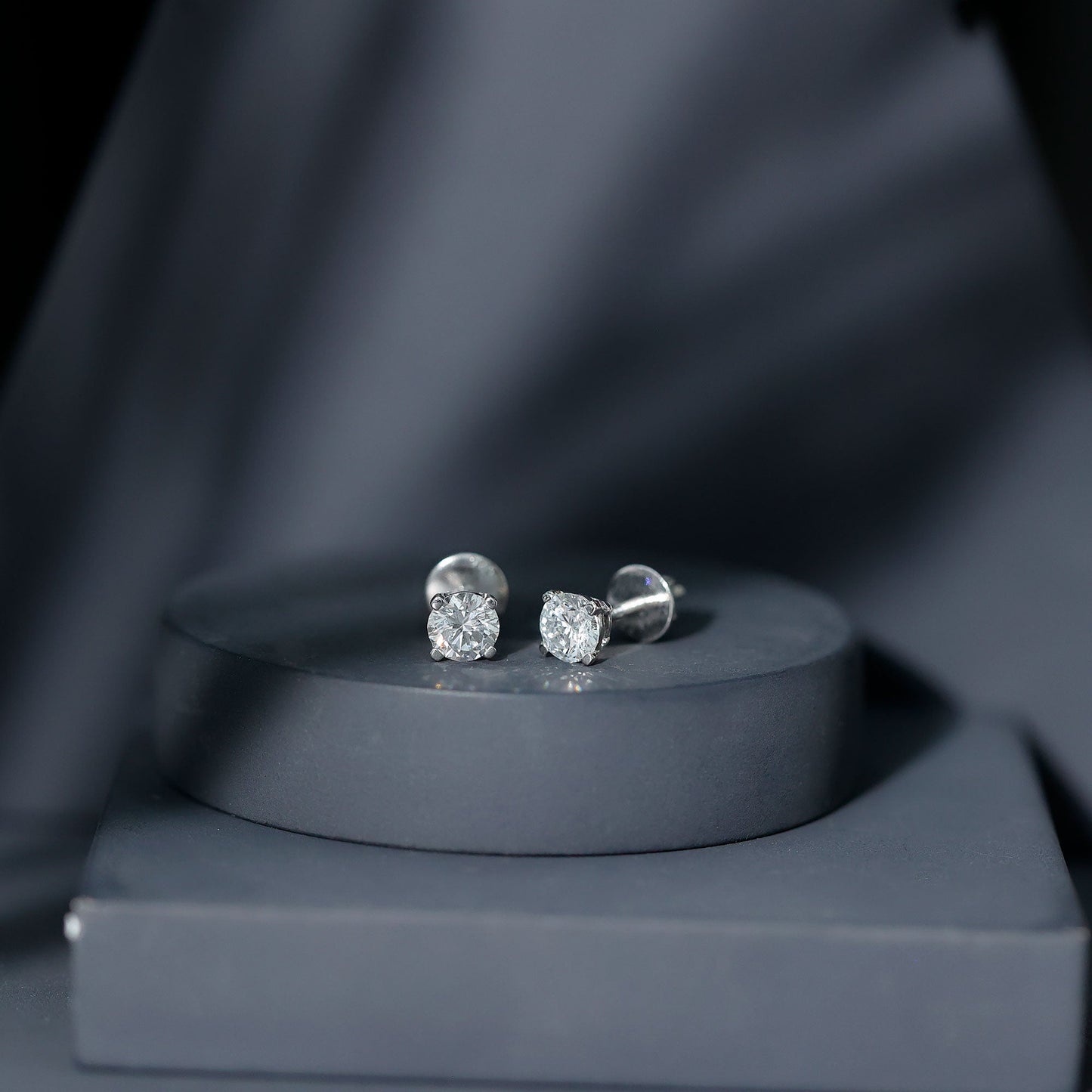 0.9 Carat Brilliant Cut Lab Grown Diamond Stud Earrings
