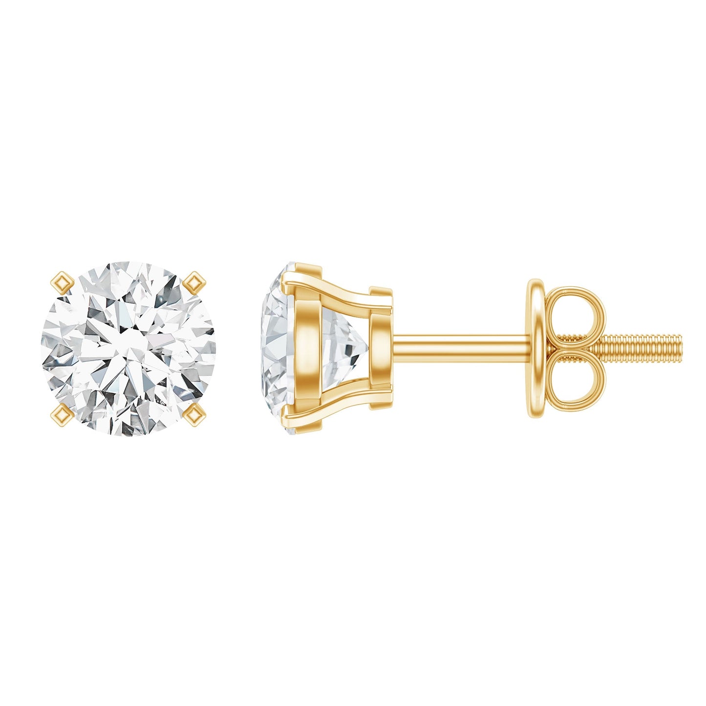 0.9 Carat Brilliant Cut Lab Grown Diamond Stud Earrings