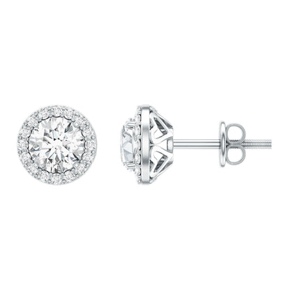 Classic Lab Grown Diamond Stud Earrings with Halo