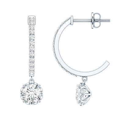 Lab Grown Diamond Minimal Hoop Drop Earrings