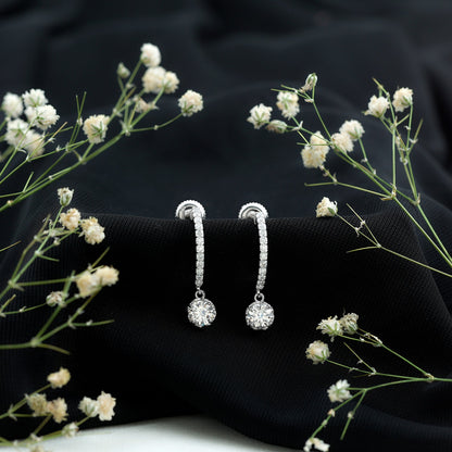 Lab Grown Diamond Minimal Hoop Drop Earrings