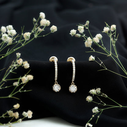 Lab Grown Diamond Minimal Hoop Drop Earrings
