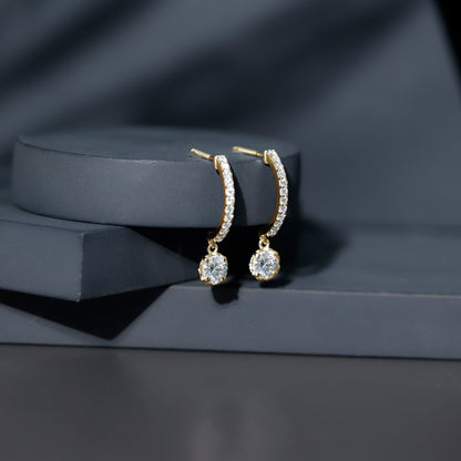 Lab Grown Diamond Minimal Hoop Drop Earrings