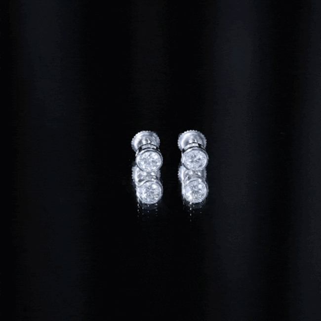 Solitaire Lab Grown Diamond Dainty Stud Earrings