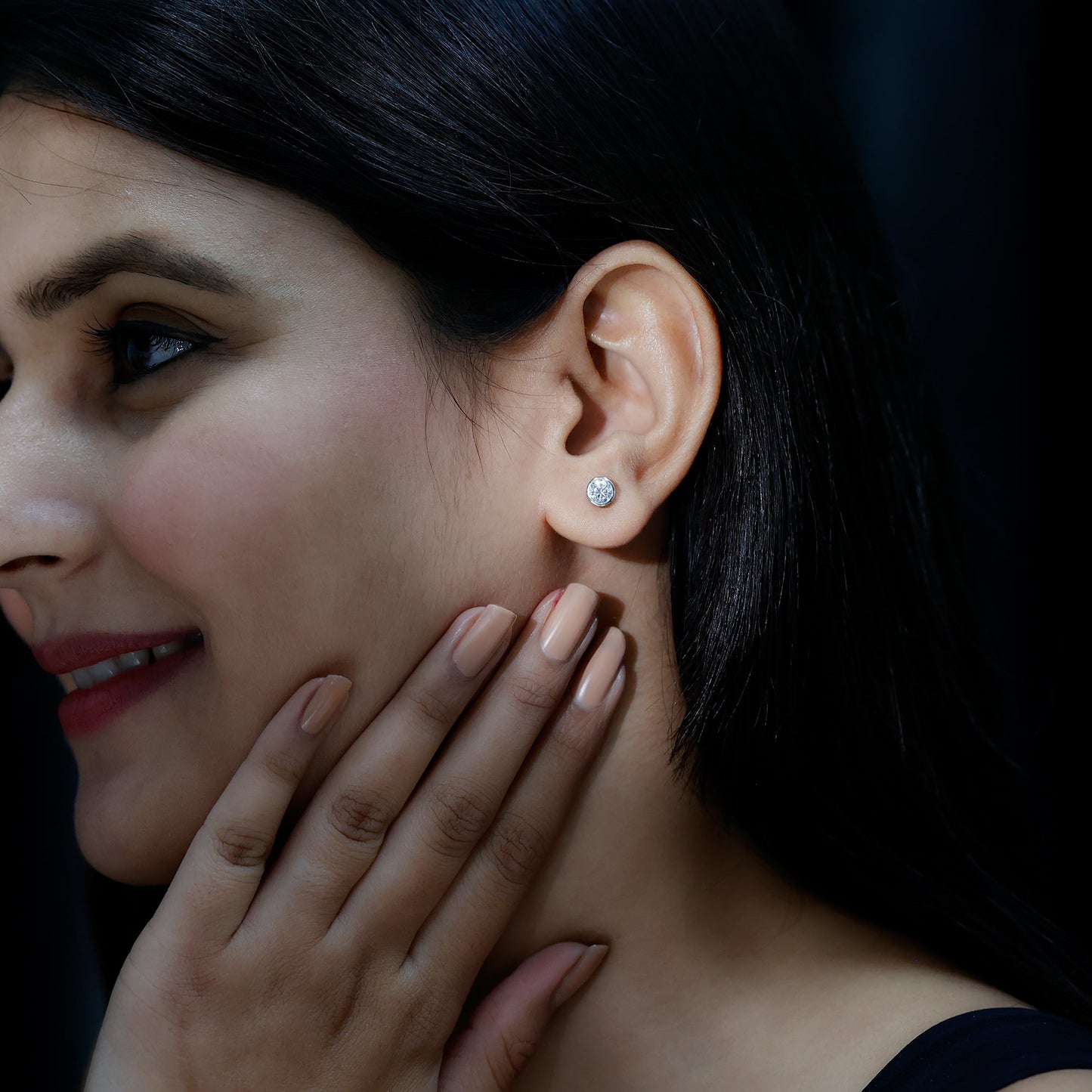 Solitaire Lab Grown Diamond Dainty Stud Earrings