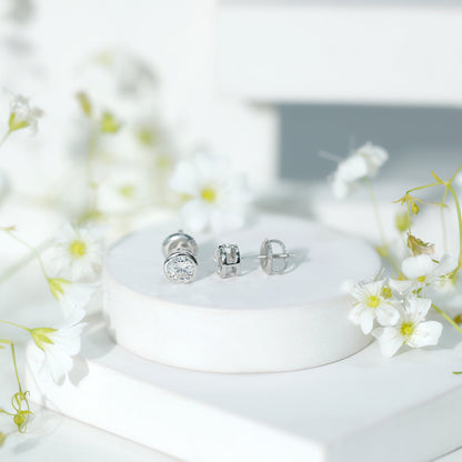 Solitaire Lab Grown Diamond Dainty Stud Earrings