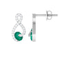 Natural Emerald Diamond Infinity Earrings with Screw Back