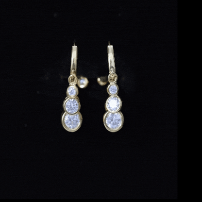 Certified Bezel Set Moissanite Hoop Dangle Earrings