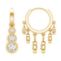 Certified Bezel Set Moissanite Hoop Dangle Earrings