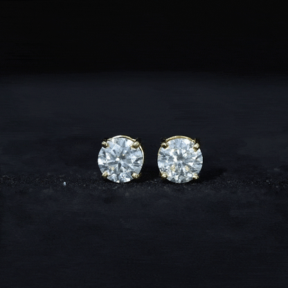 1.9 Carat Moissanite Solitaire Stud Earrings