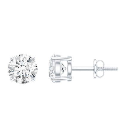 1.9 Carat Moissanite Solitaire Stud Earrings