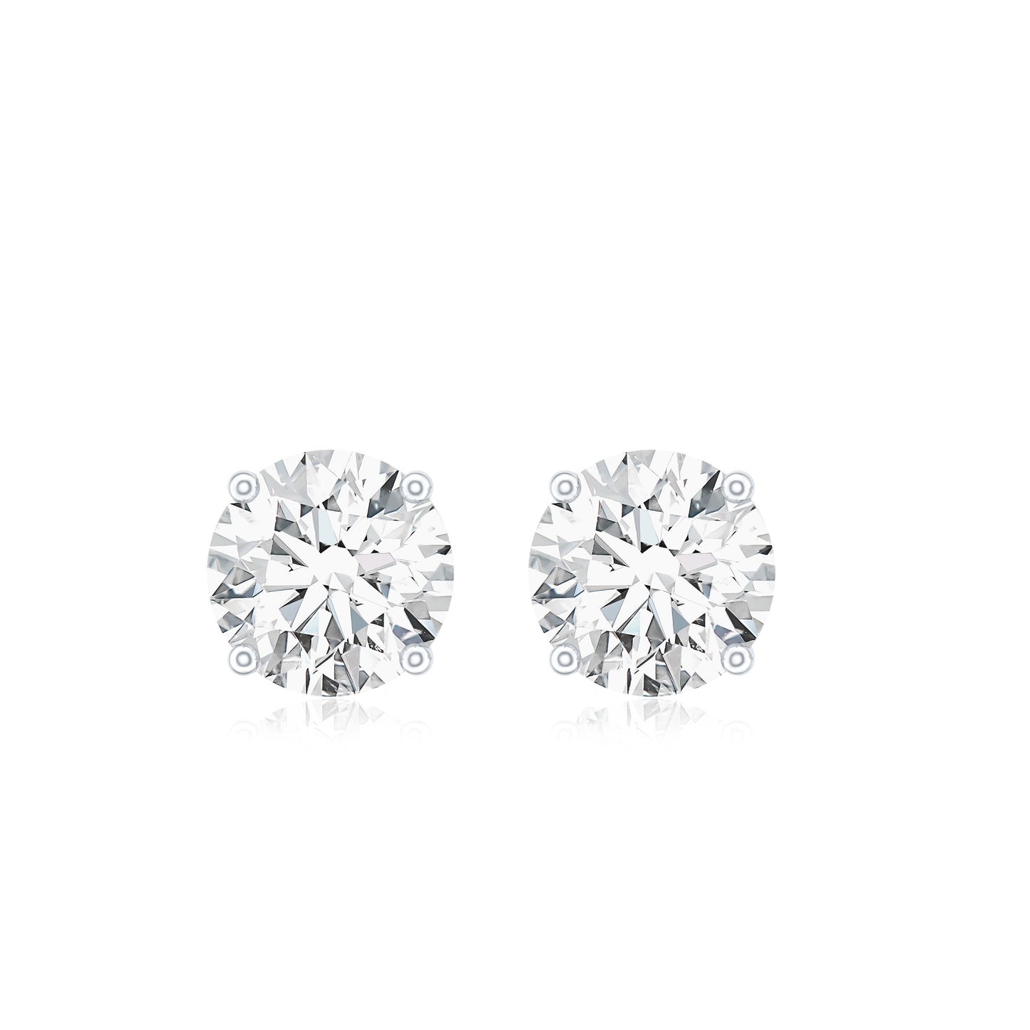 1.9 Carat Moissanite Solitaire Stud Earrings