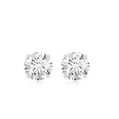 1.9 Carat Moissanite Solitaire Stud Earrings