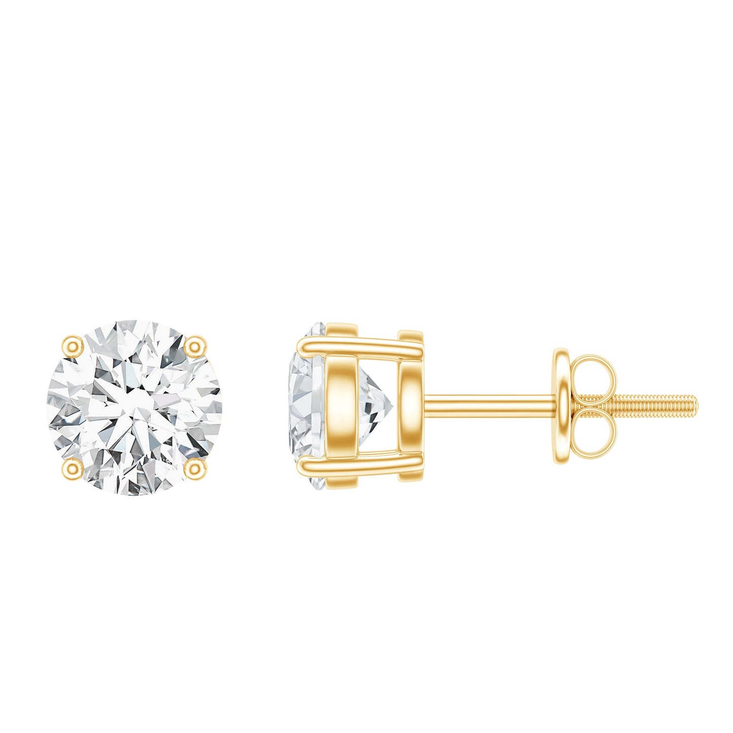 1.9 Carat Moissanite Solitaire Stud Earrings