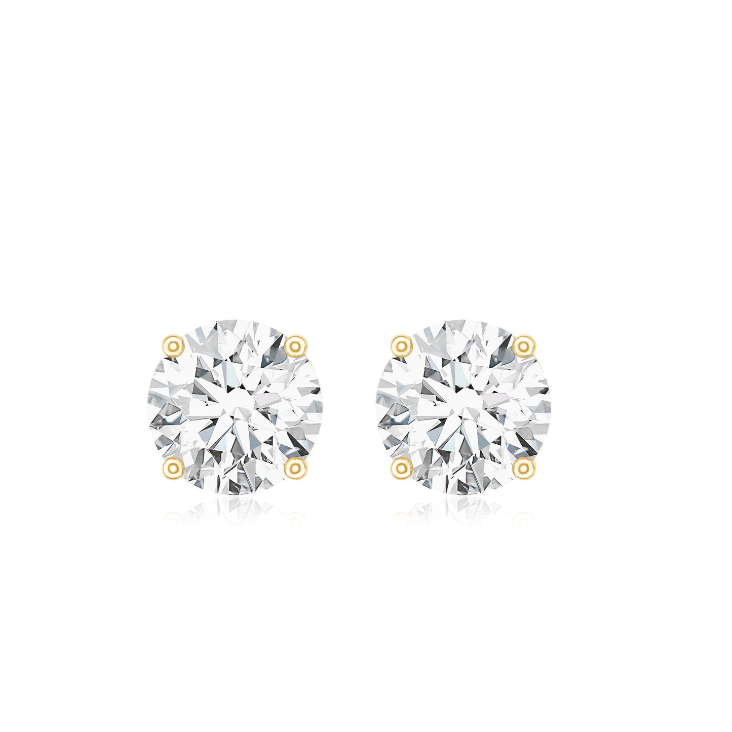 1.9 Carat Moissanite Solitaire Stud Earrings
