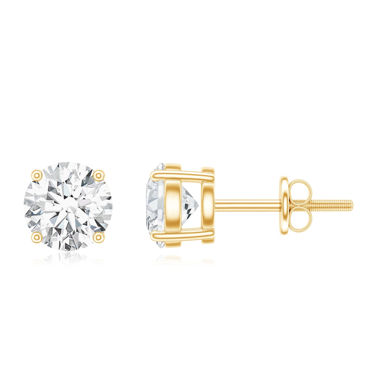 1.9 Carat Moissanite Solitaire Stud Earrings