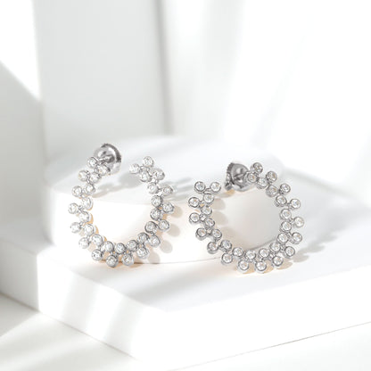 Certified Moissanite Big Stud Earrings For Women