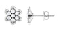 Brilliant Cut Diamond Flower Stud Earrings with Screw Back