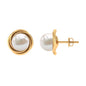 Genuine Freshwater Pearl Swirl Earrings with Screw Back