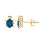 Genuine London Blue Topaz Tortoise Stud Earrings