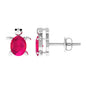 1.2 Carat Turtle Stud Earrings with Oval Cut Ruby