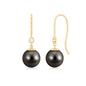 16 Carat Tahitian Black Pearl Dangling Earrings with Diamond