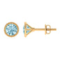 1.6 Carat Round Cut Aquamarine Martini Stud Earring