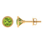 Round Peridot Solitaire Stud Earrings in Bezel Setting