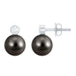 Genuine Tahitian Black Pearl Stud Earrings For Women