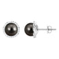 15 Carat Black Pearl and Diamond Halo Stud Earrings
