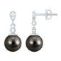 15 Carat Tahitian Pearl Drop Earrings with Diamond